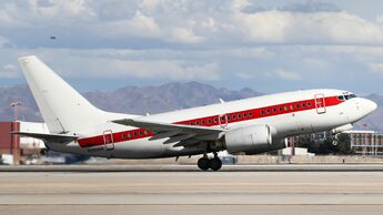 A Janet Aviation Boeing 737 returning into Vegas from an