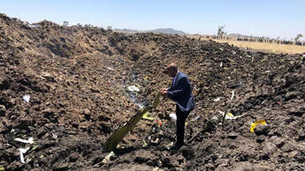 Absturzstelle der Boeing 737 MAX 8 von Ethiopian Airlines am 10. März 2019.