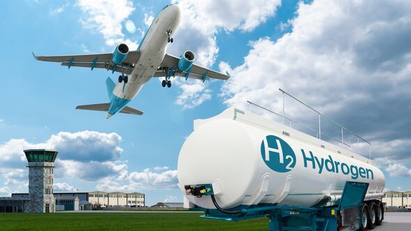 Airplane and hydrogen tank trailer
