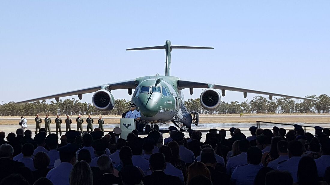 Auslieferung der ersten Embraer KC-390 an die brasilianischen Luftstreitkräfte am 4. September 2019.