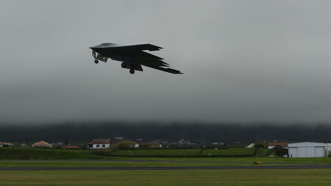 B-2 Spirit arrives at Lajes Field, Azores