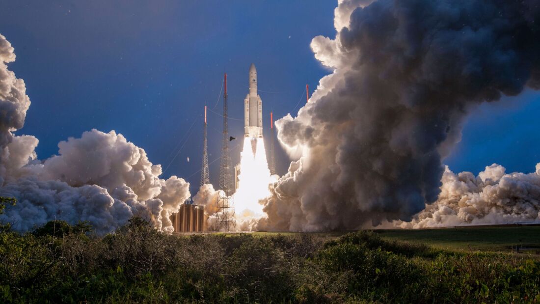 Beim ersten Start 2019 brachte die Ariane 5 zwei Telekommunikationssatelliten ins All.