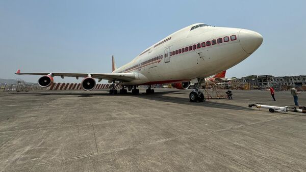 Boeing 747-400 von Air India in Mumbai.