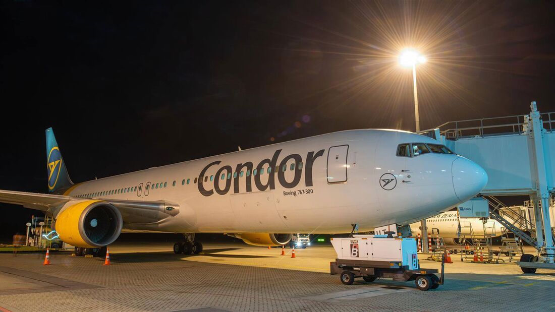 Boeing 767-300 der Condor am 6. April 2020 in Christchurch.