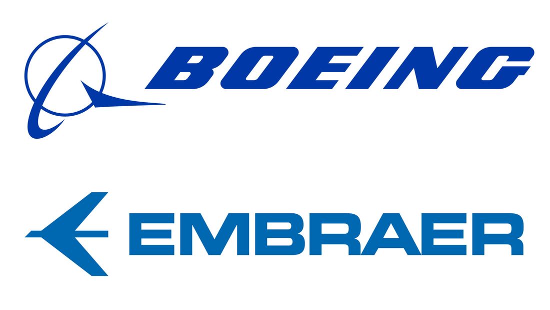 Boeing und Embraer Logos