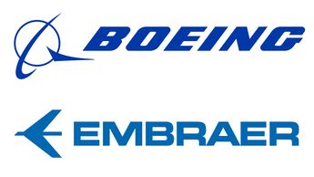 Boeing und Embraer Logos