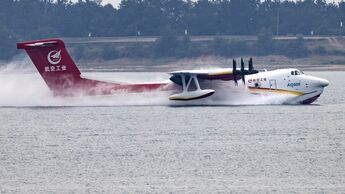 China's AG600M Firefighting Aircraft Completes Water Scooping And Dropping Tests