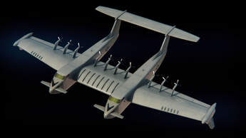 Das Liberty Lifter Konzept de DARPA für einen Schwerlasttransporter, der vorwiegend im Bodeneffekt über dem Meer fliegt, und das auch bei größeren Wellen.