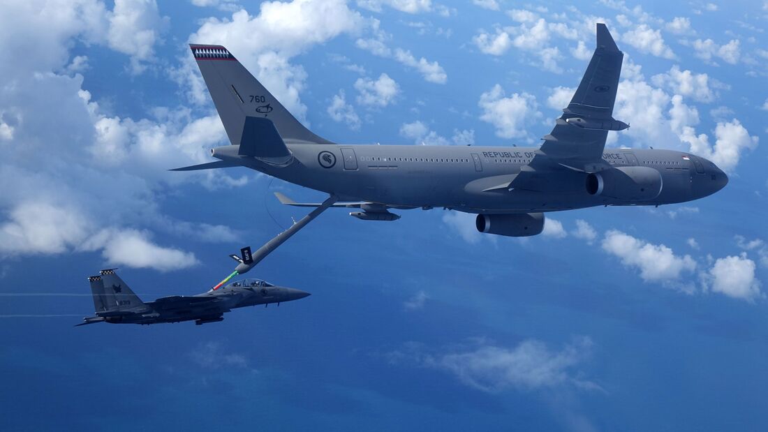 Die A330 MRTT betanken unter anderem die Boeing F-15SG Eagle der Luftstreitkräfte Singapurs.