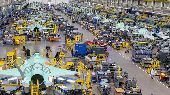 Die F-35-Produktionslinien bei Lockheed Martin in Fort Worth, Texas.