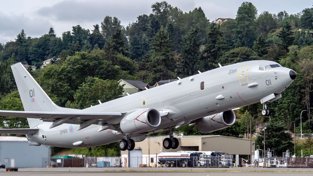 Die erste Boeing P-8A Poseidon für die RAF flog am 12. Juli 2019