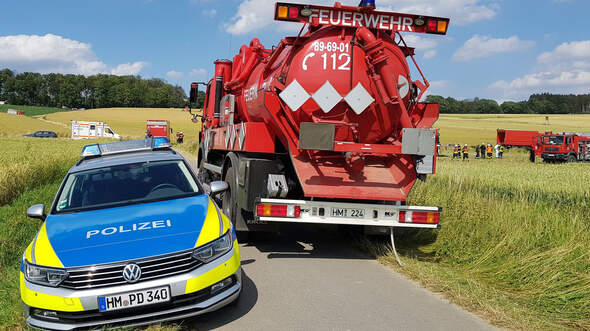 EC135-Absturz - Feuerwehr vor Ort