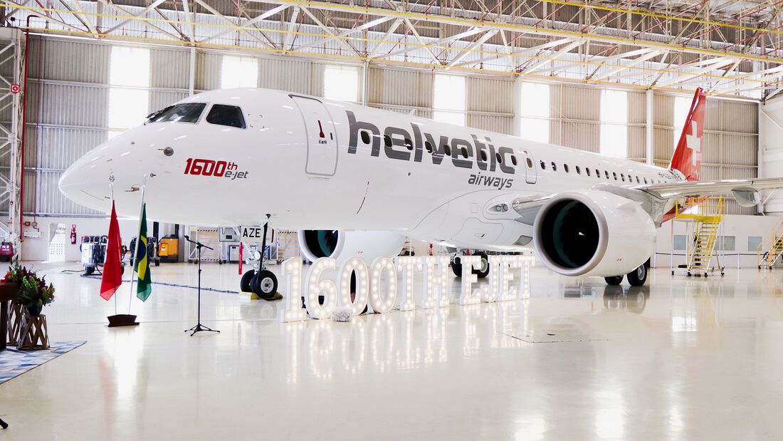 Embraer lieferte sein 1600. Regionalflugzeug der E-Jet-Familie am 1. Juli 2020 an Helvetic Airways aus.