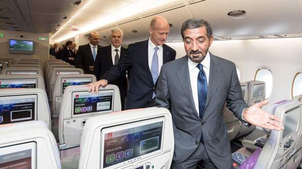 Emirates-Chairman Al Maktoum in einer A380