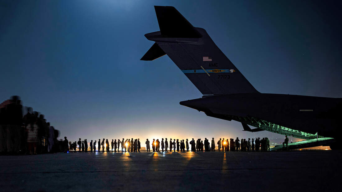 Evacuation at Hamid Karzai International Airport