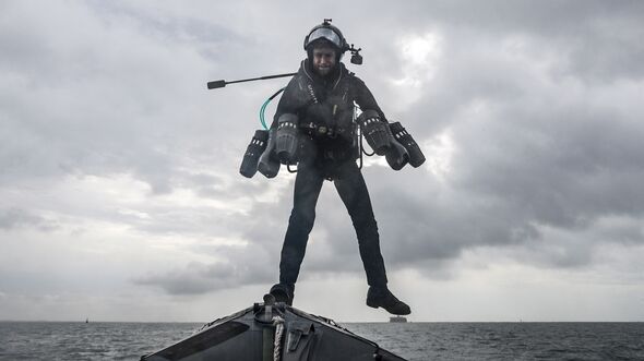 GRAVITY X TRIAL THEIR JET SUIT FROM ROYAL NAVY VESSEL