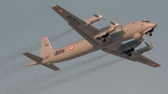 Ilyushin Il-38SD anti-submarine airplane of Indian Air Force in the air