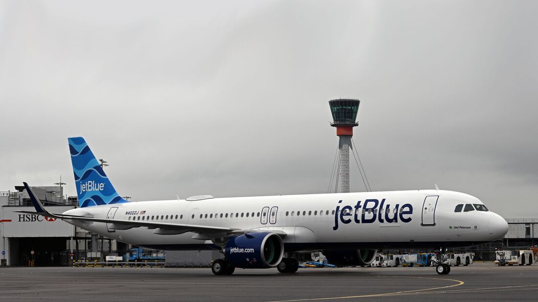 JetBlue fliegt mit der A321LR von New York nach London über den Atlantik.