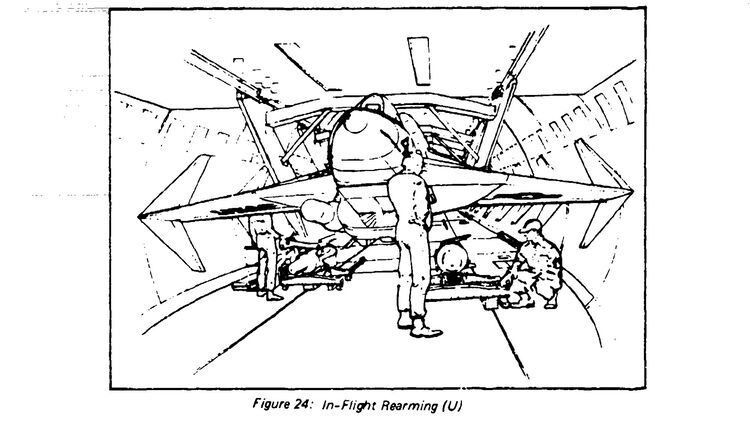 Konzept der Boeing 747 Airborne Aircraft Carrier mit zehn Micro-Fightern.