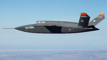 Kratos XQ-58A beim Erstflug im März 2019.
