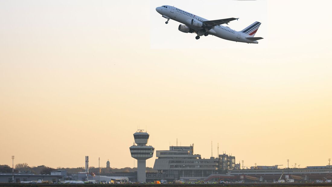 Letzter Start eines Verkehrsflugzeugs in Tegel am 8. November 2020 - Air France A320 nach Paris.