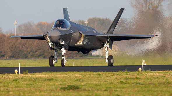 Lockheed Martin F-35A der Niederlande kommt am 31. Oktober 2019 in Leeuwarden an.