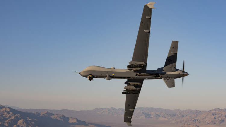 MQ-9 Reaper in flight over the NTTR
