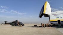 Mit der Antonow An-124 werden die sechs NH90 des Heeres aus Afghanistan zurückgebracht.