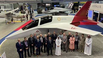 Modell des Aeralis-Jettrainers auf der DIMDEX in Katar im März 2022.