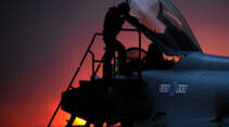 RAF Typhoon Pilot Climbs into the Cockpit Before a Mission Over Libya
