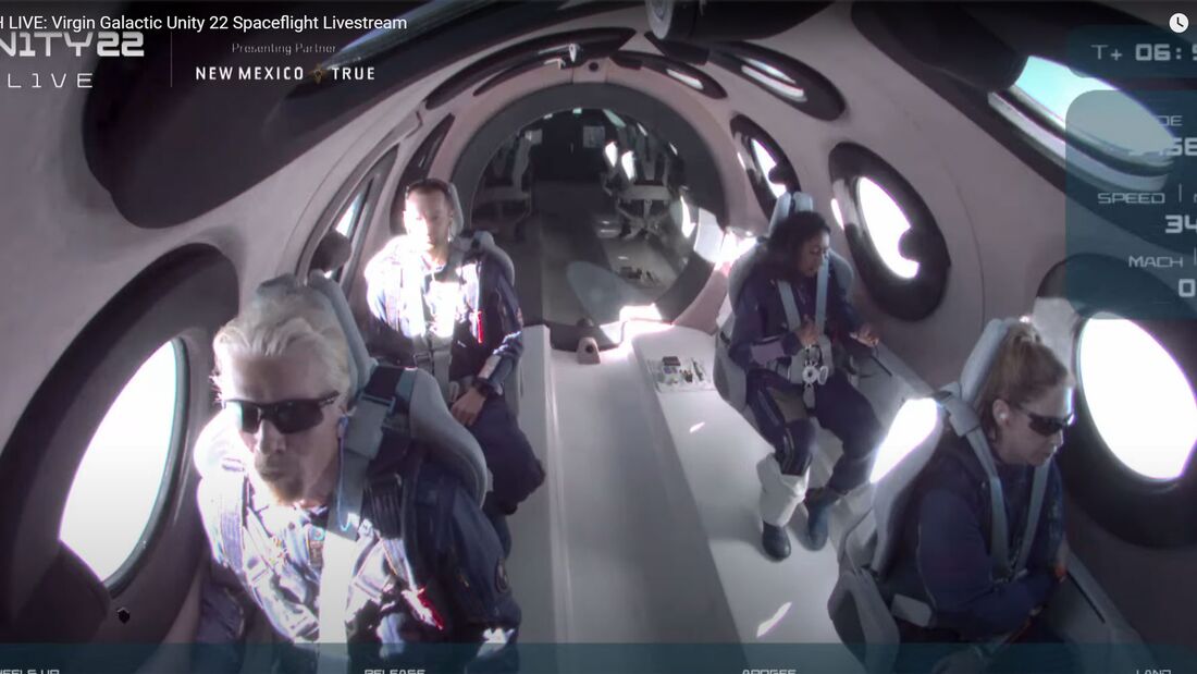 Richard Branson war am 11. Juni 2021 bei einem Testlfug des SpaceShipTwo an Bord.