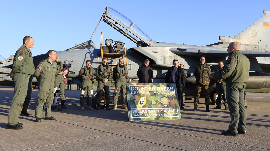 Rückkehr der letzten Tornados der Luftwaffe vom Einsatz in Jordanien am 1. April 2020 in Büchel.