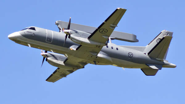 Saab S100D Argus im Flug