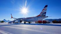 Smartwings Airlines landete mit einer Boeing 737 MAX 8 auf dem Troll Airfield an der Nordspitze der Antarktis.