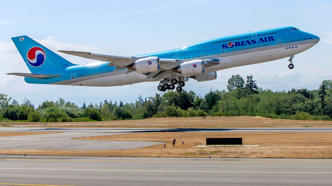 Startende Boeing 747-8 Korean Air