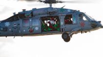 USS Gerald Ford Hubschrauber mit Weihnachtsmann