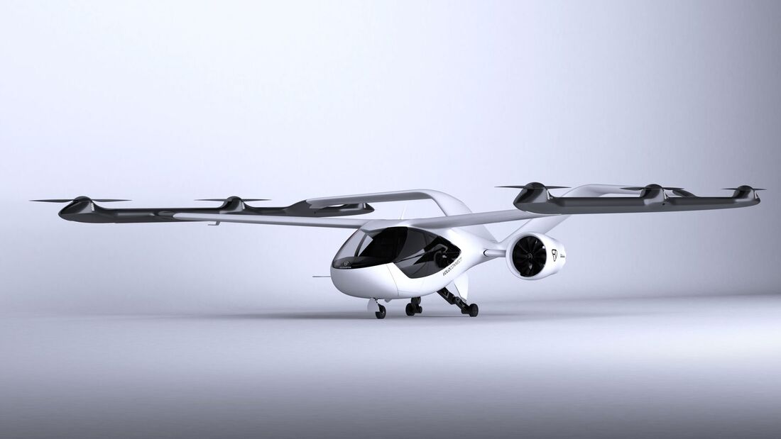 Volocopter stellt am 17. Mai 2021 sein Modell VoloConnect vor, das 100 Kilometer Reichweite bieten soll.