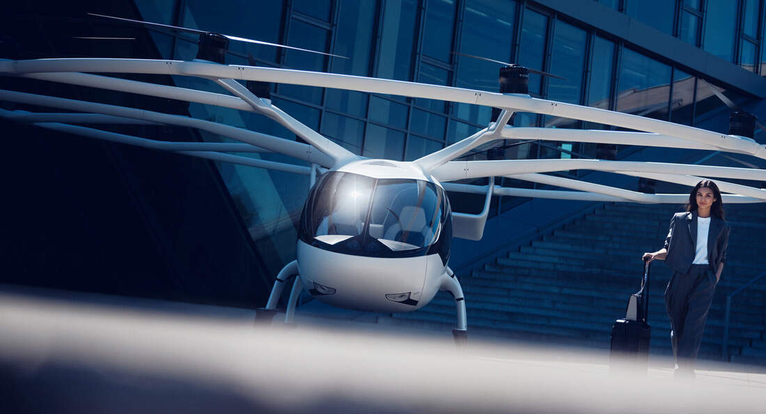 Volocopter zeigt den VoloCity auf der ILA 2022 in Schönefeld.