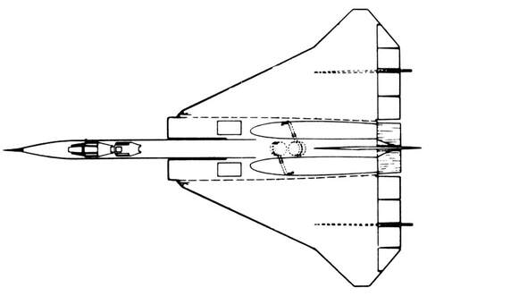 XF-108 Rapier Zeichnung Draufsicht
