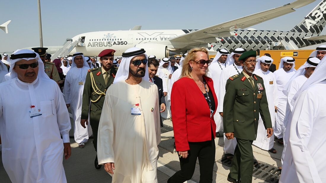A350 auf dem Weg zur Dubai Air Show
