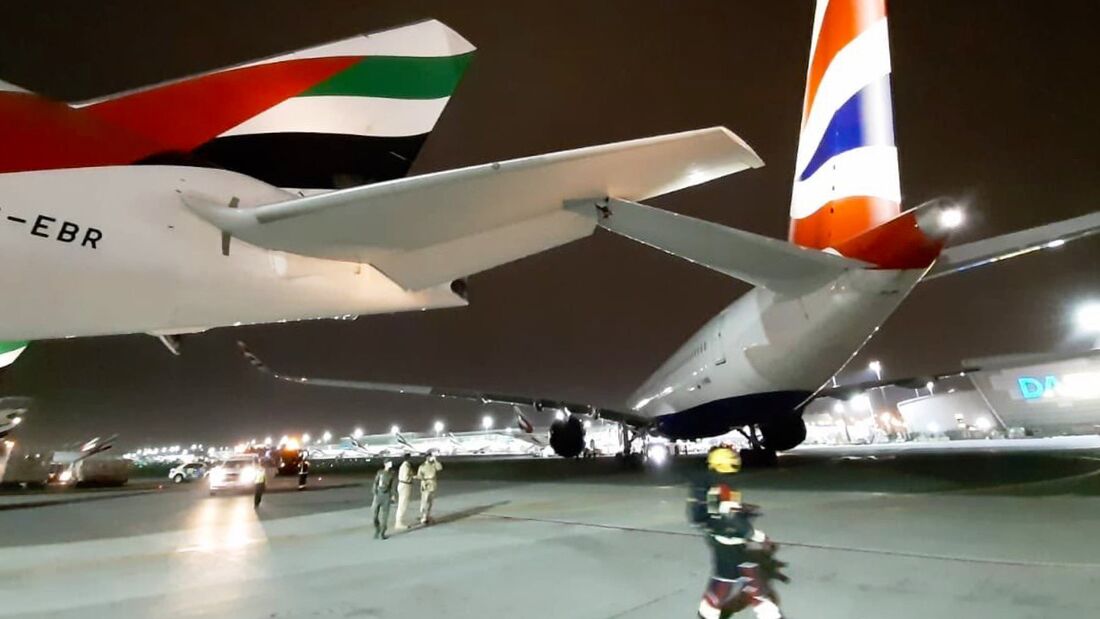 A350 von British Airways kollidiert mit Emirates-777