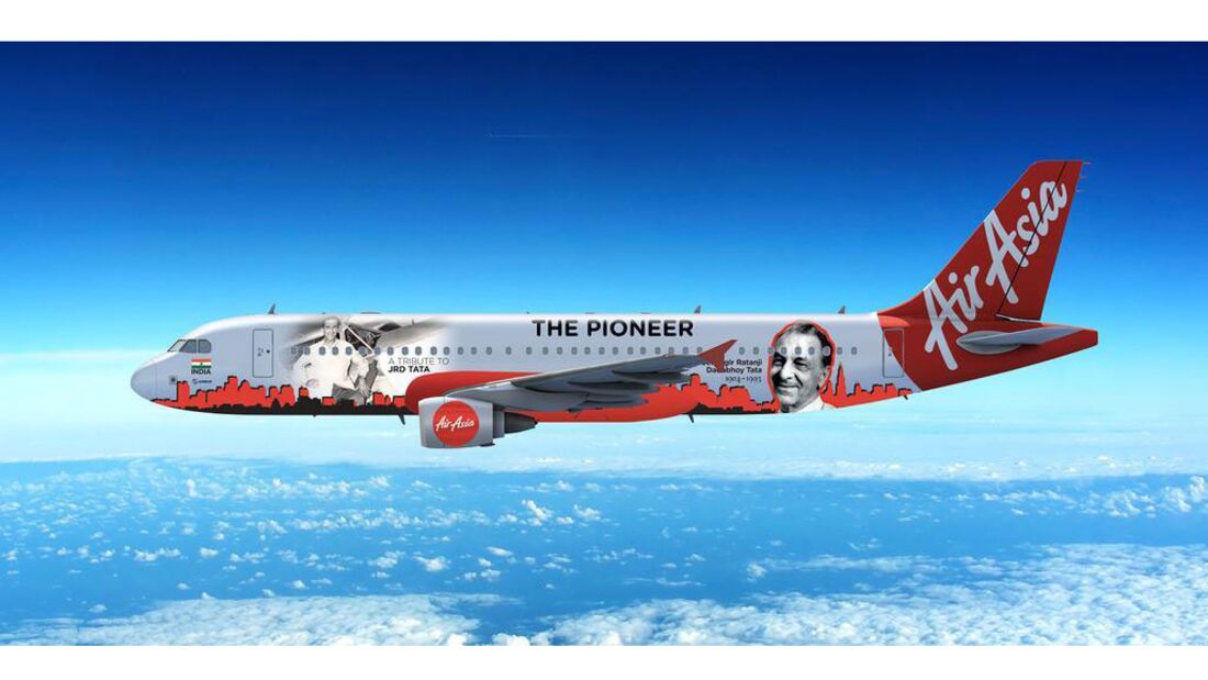 Air Asia India ehrt Luftfahrtpionier mit Sonderlackierung
