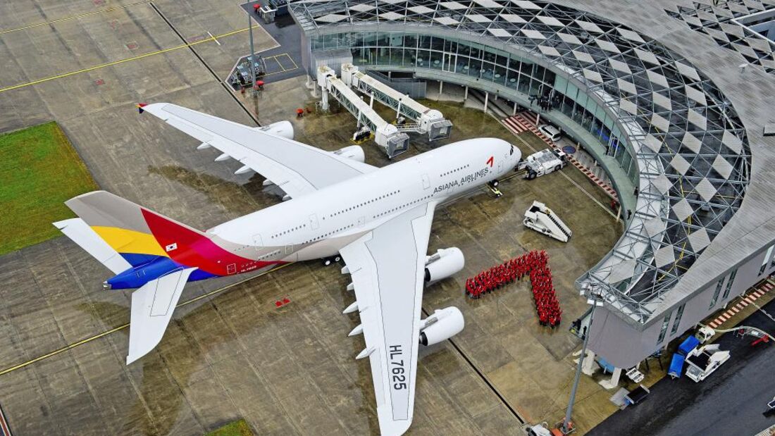 Asiana Airlines mit A380 in Frankfurt