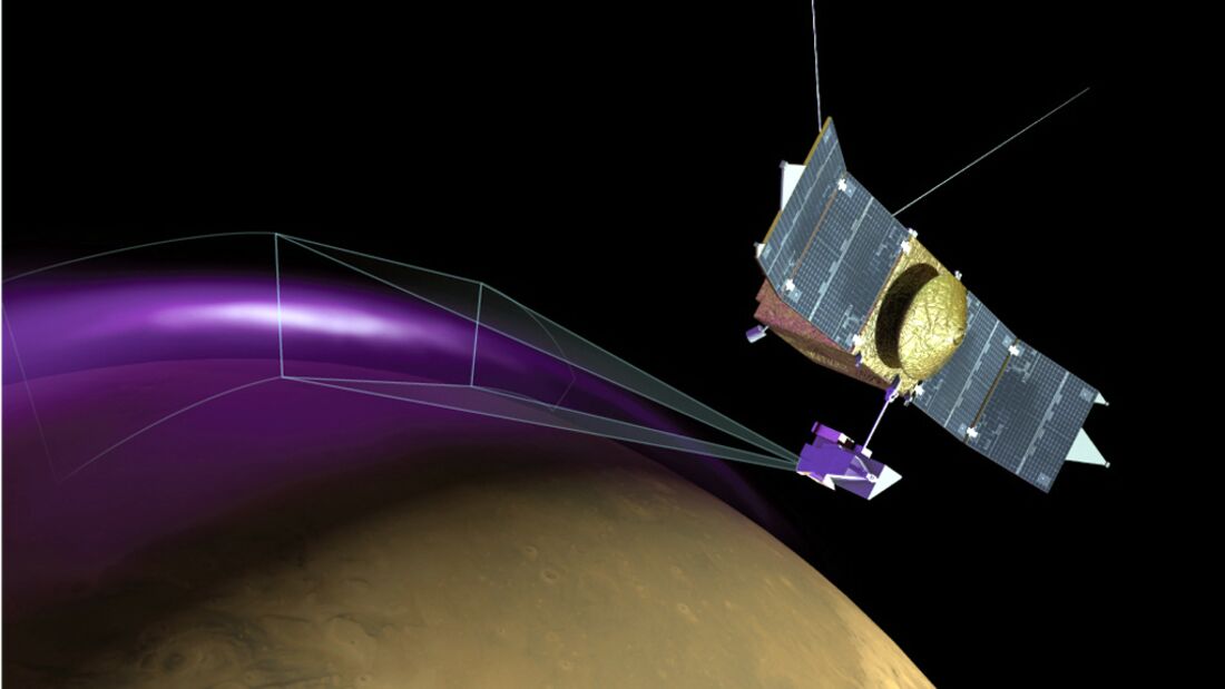NASA-Sonde MAVEN findet Polarlichter und mysteriöse Staubwolke