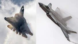 Super-Kampfjets Su-57 und J-20 aus Russland und China.