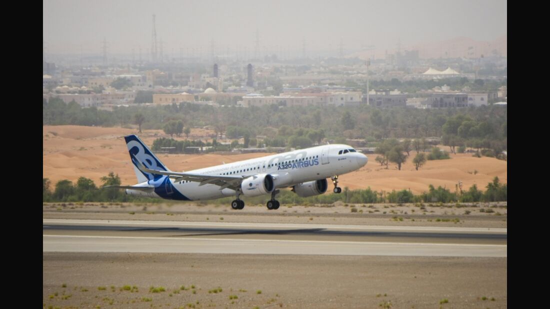 Airbus testet A320neo mit verbesserten Triebwerken in Al Ain