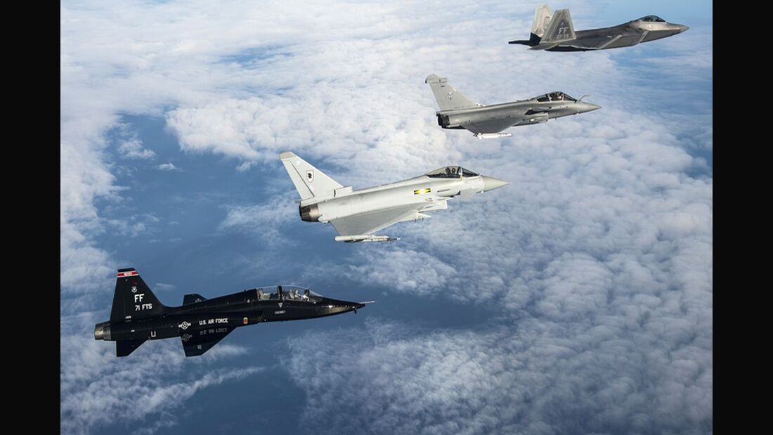 F-35 und F-22 trainieren mit Eurofighter und Rafale