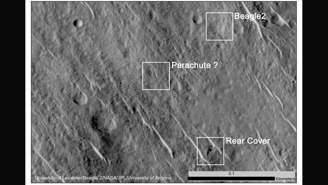 Landesonde Beagle 2 auf dem Mars entdeckt