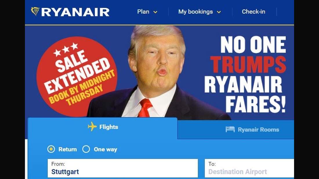 Ryanair wirbt mit Trump