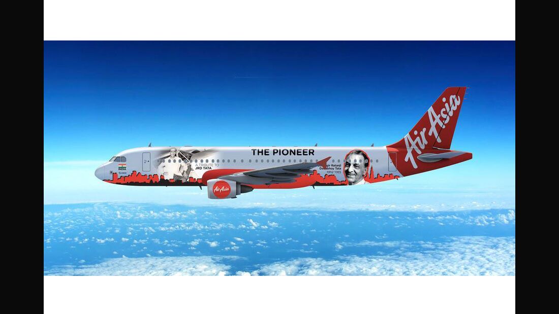 Air Asia India ehrt Luftfahrtpionier mit Sonderlackierung